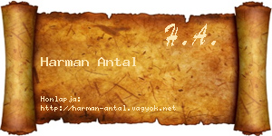 Harman Antal névjegykártya